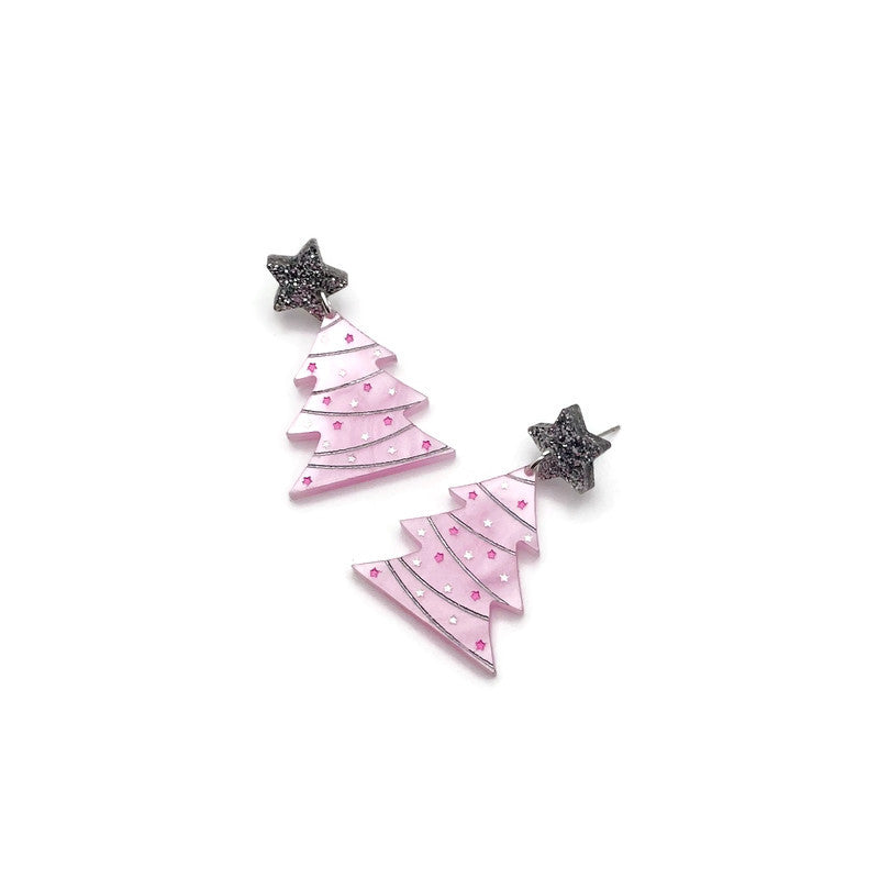 Pink Christmas Tree Dangles