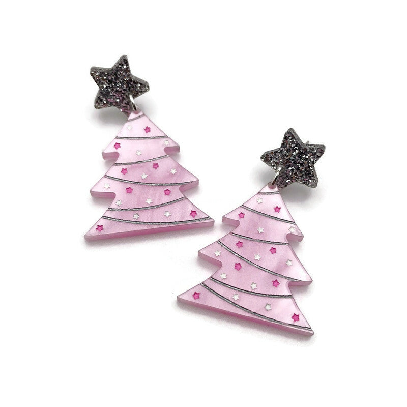 Pink Christmas Tree Dangles