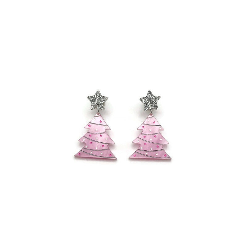 Pink Christmas Tree Dangles