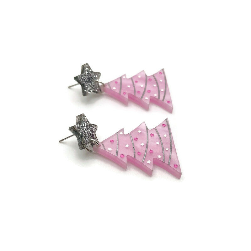 Pink Christmas Tree Dangles