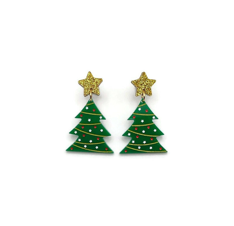 Green Christmas Tree Dangles