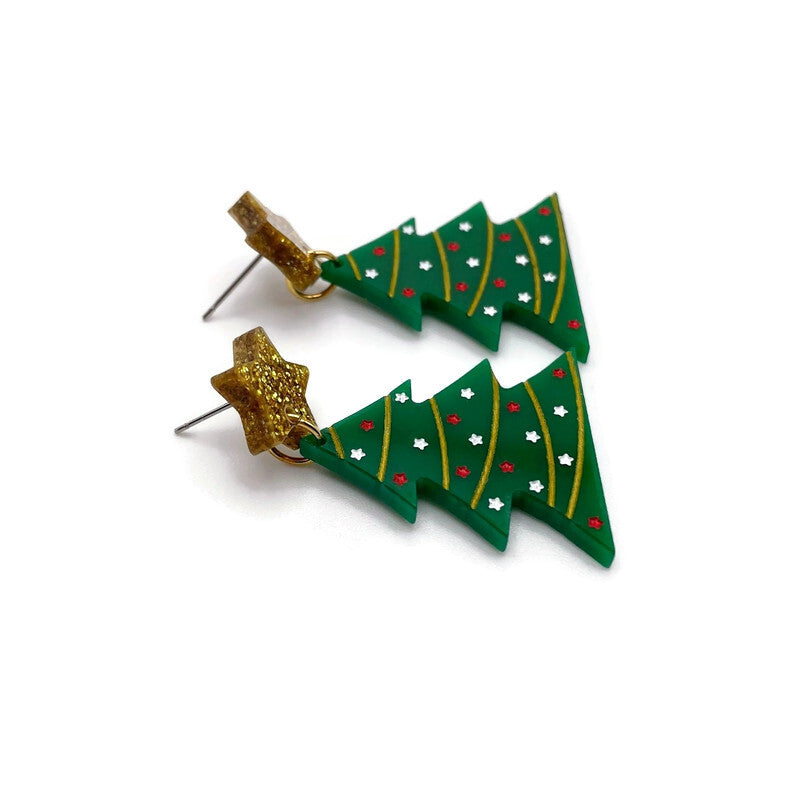 Green Christmas Tree Dangles