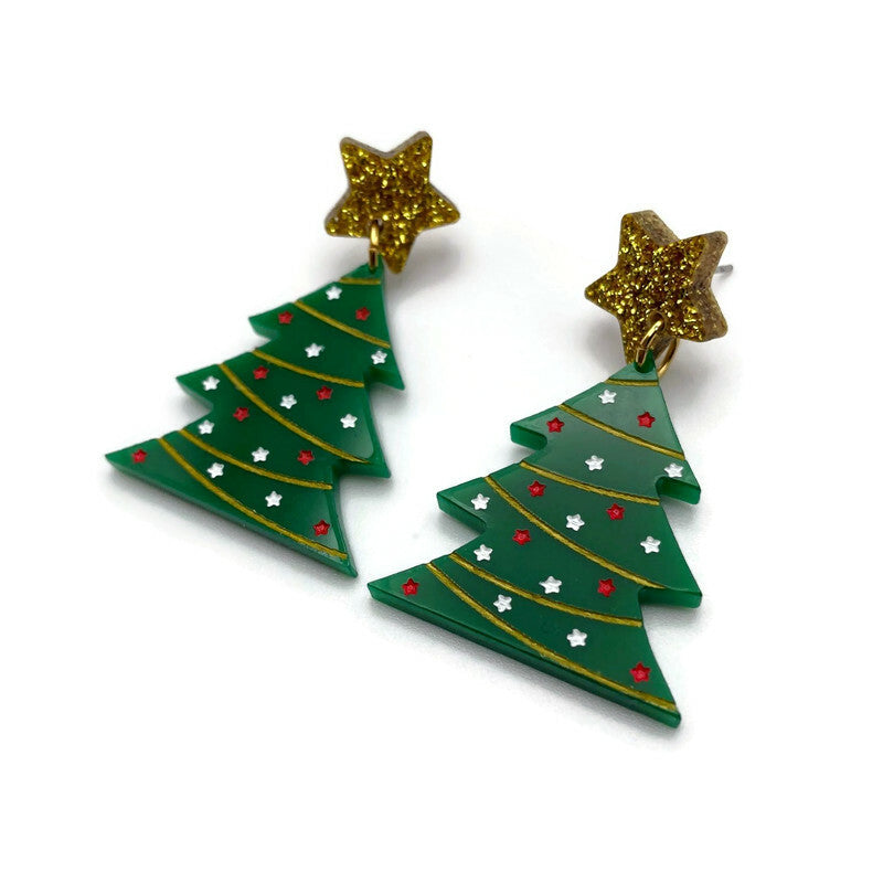 Green Christmas Tree Dangles