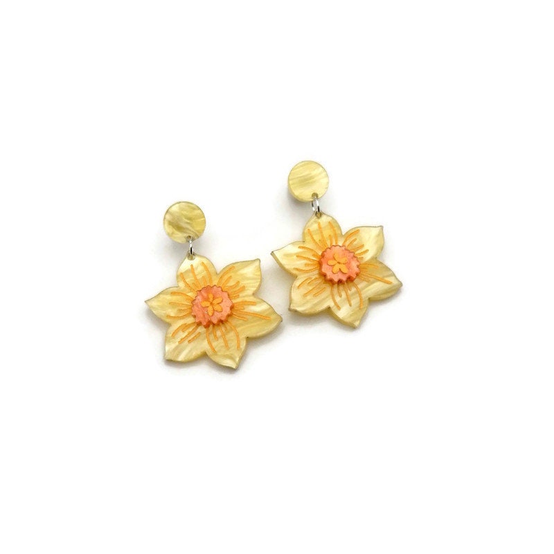 Yellow Daffodil Earrings