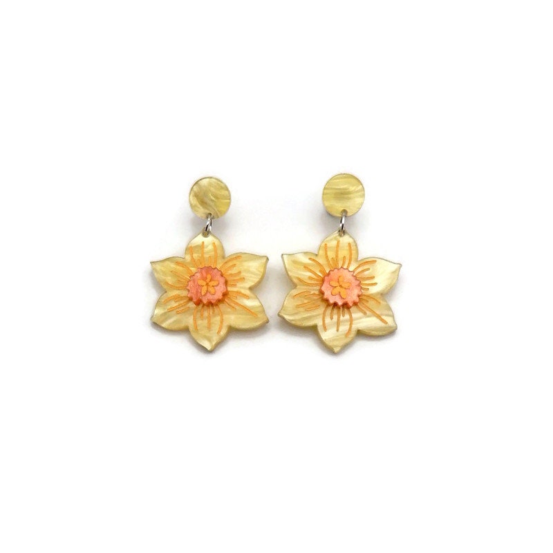 Yellow Daffodil Earrings