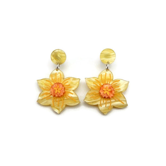 Yellow Daffodil Earrings