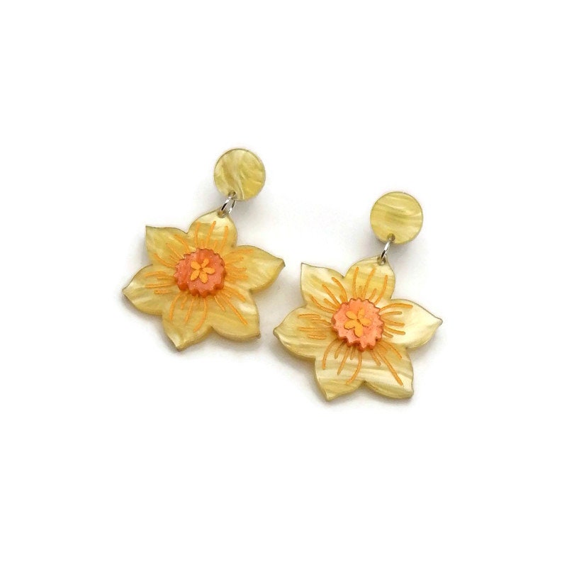 Yellow Daffodil Earrings