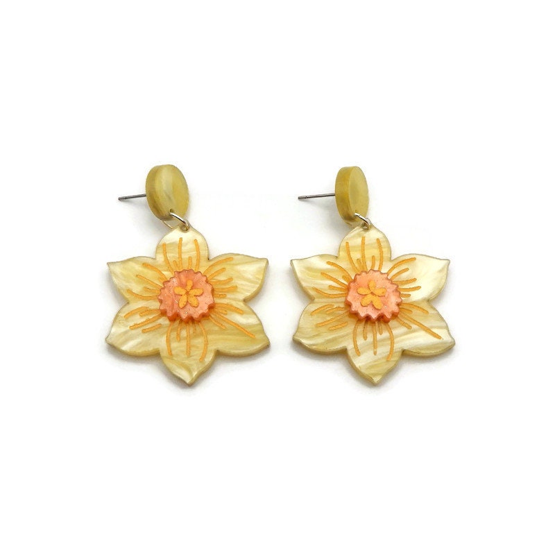 Yellow Daffodil Earrings