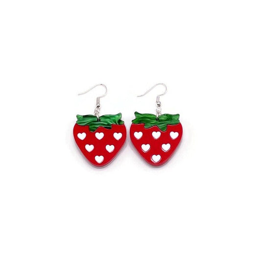 Cute Strawberry Love Dangle Earrings