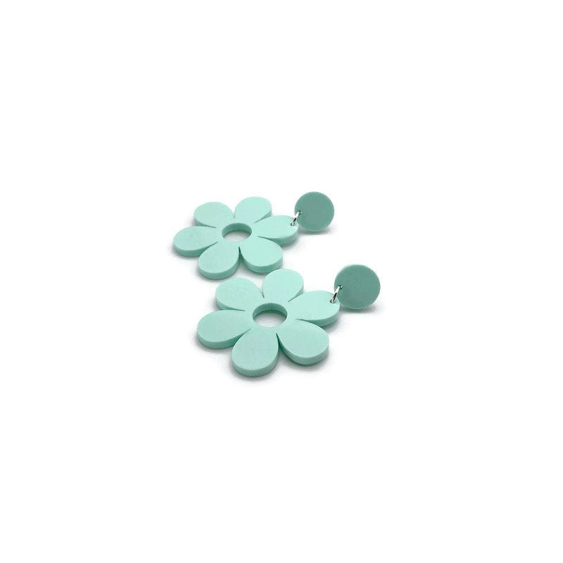 Retro Aqua Mod Daisy Dangles