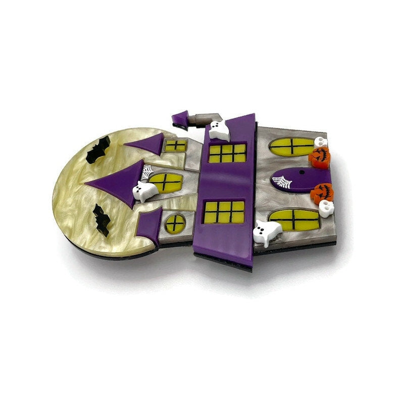 Halloween Haunted House Brooch