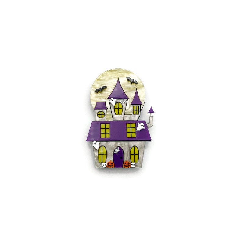 Halloween Haunted House Brooch