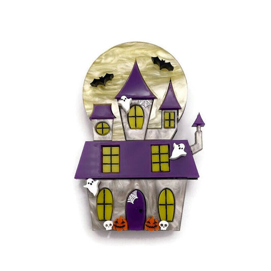 Halloween Haunted House Brooch