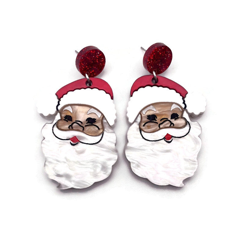 Vintage Style Santa Claus Dangle Earrings