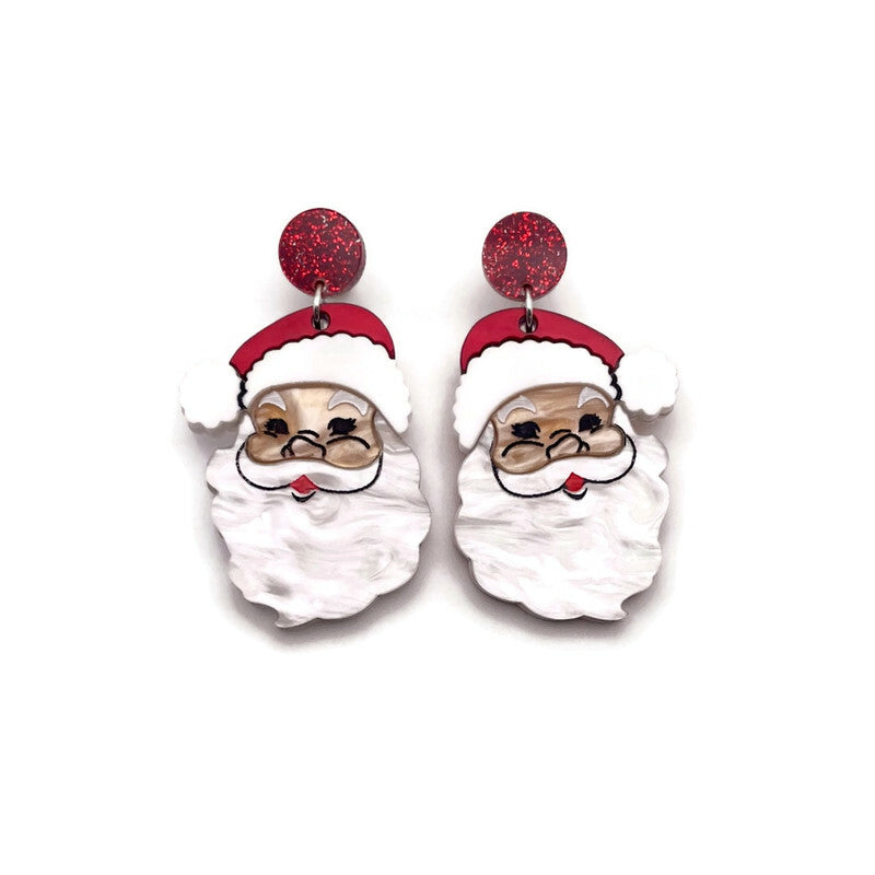 Vintage Style Santa Claus Dangle Earrings