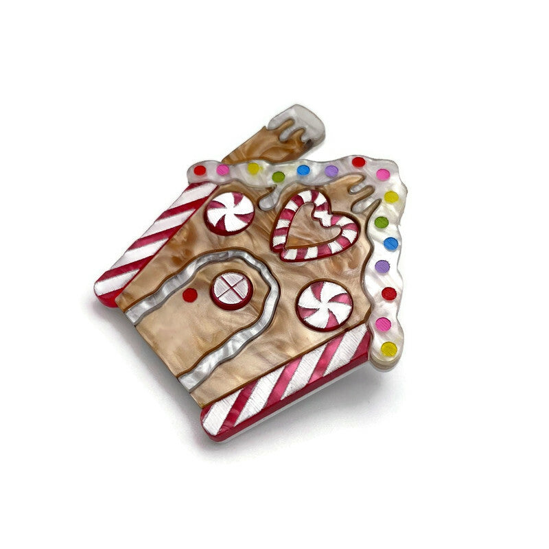 Holiday Gingerbread House Brooch