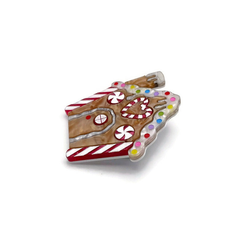 Holiday Gingerbread House Brooch