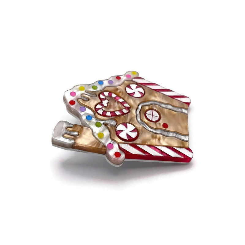 Holiday Gingerbread House Brooch