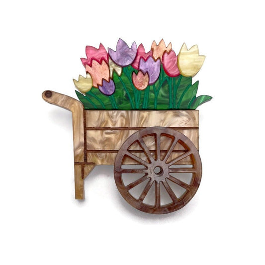 Tulip Flower Cart Brooch