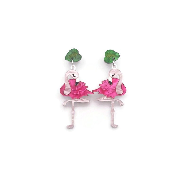 Pink Flamingo Dangle Earrings