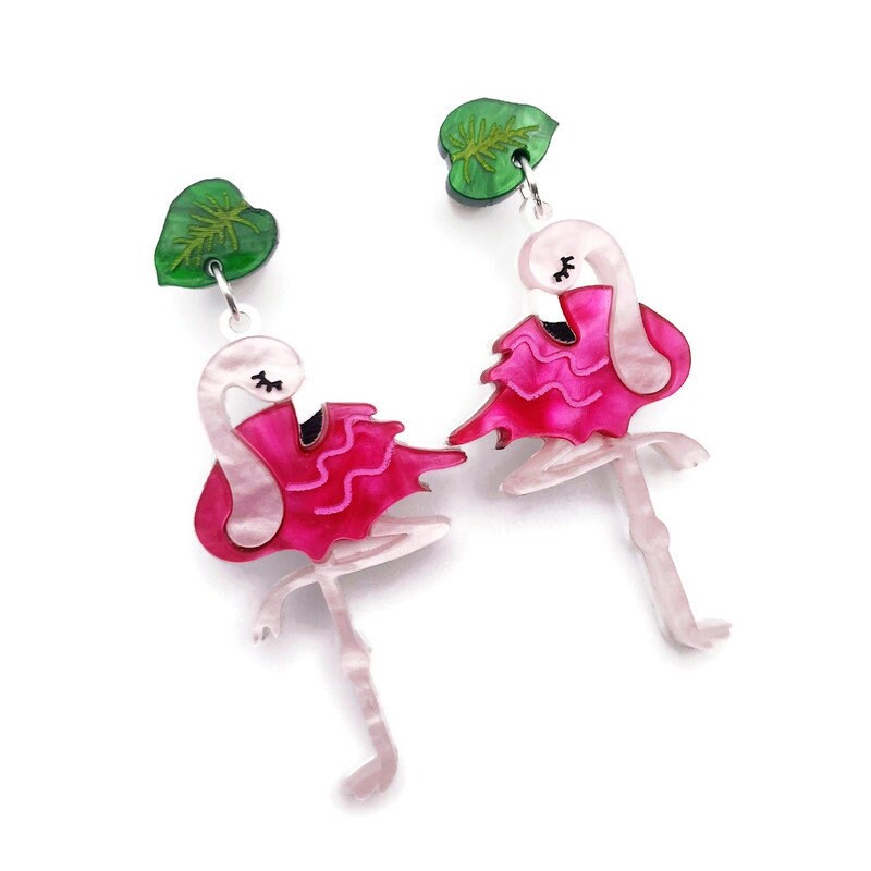 Pink Flamingo Dangle Earrings