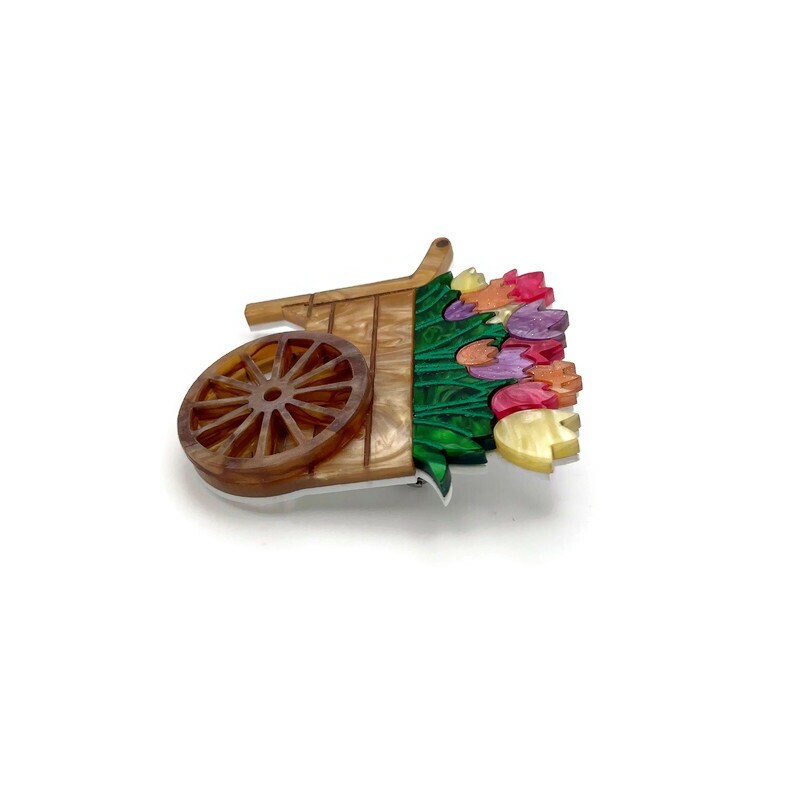 Tulip Flower Cart Brooch