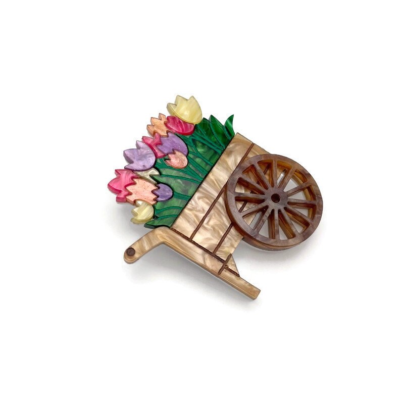 Tulip Flower Cart Brooch