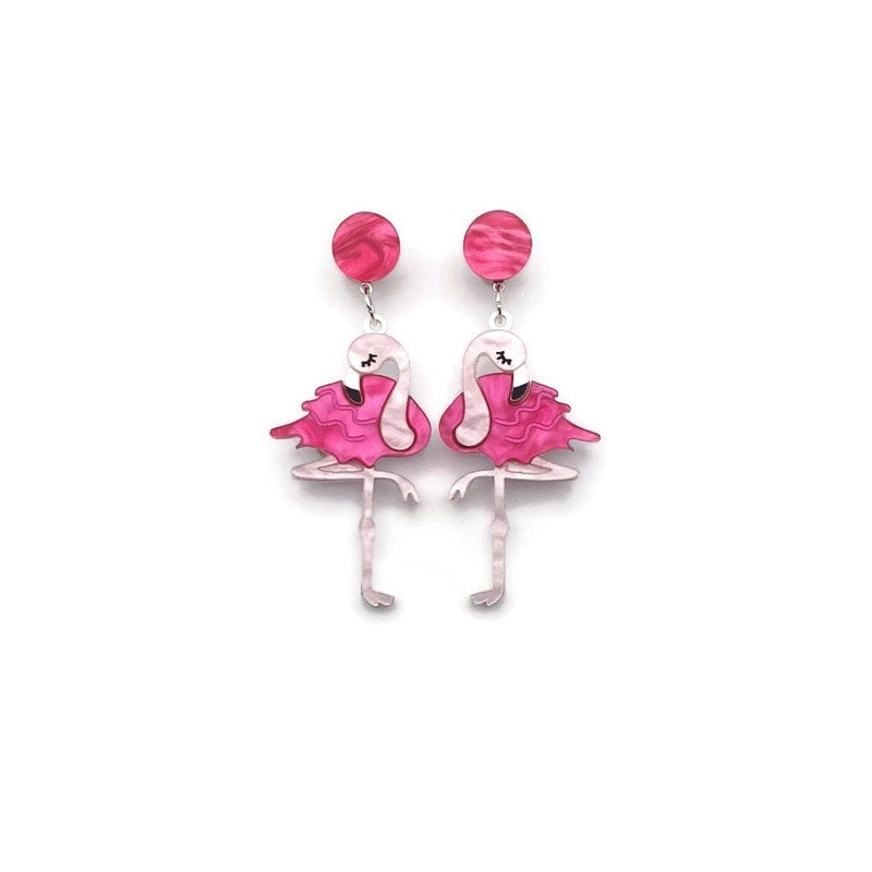 Pink Flamingo Dangle Earrings