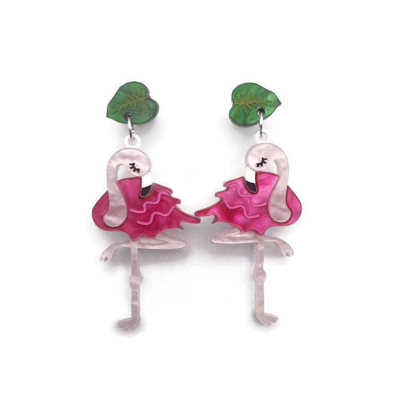 Pink Flamingo Dangle Earrings