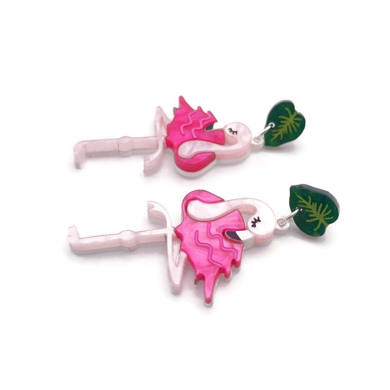 Pink Flamingo Dangle Earrings