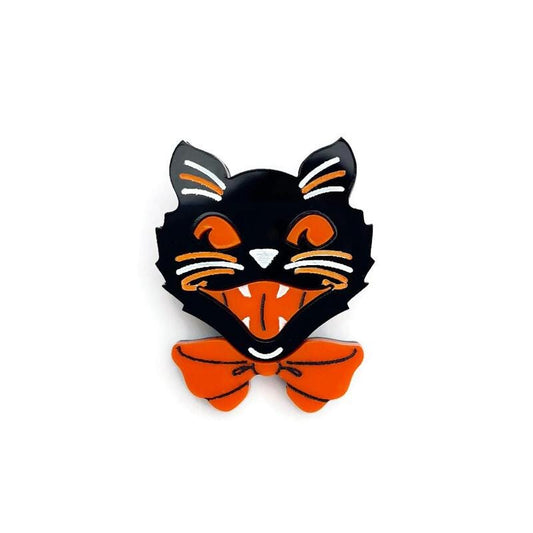 Vintage Halloween Cat Brooch