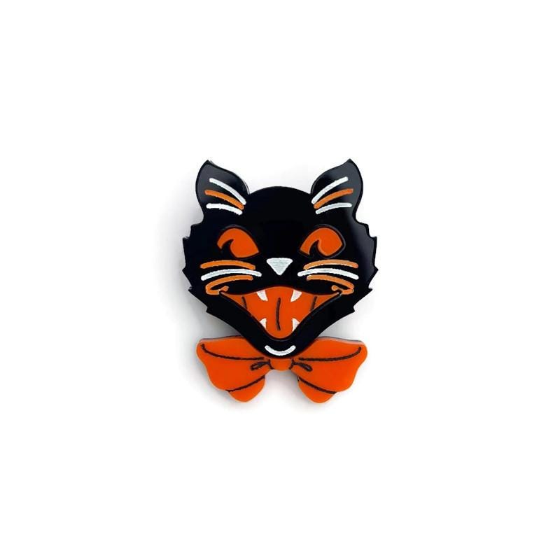 Vintage Halloween Cat Brooch